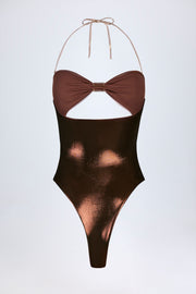 Oh Polly Zarza NS10603 maillot bronze doré découpé