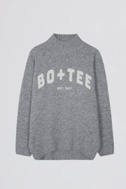 Oh Polly Pull Oversize Gris Col Roulé Maille Douce