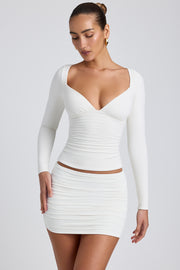 Oh Polly Emry top manches longues blanc modal moulant