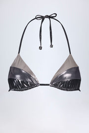 Oh Polly Swim Haut Bikini Caleta Silver Chrome Triangle