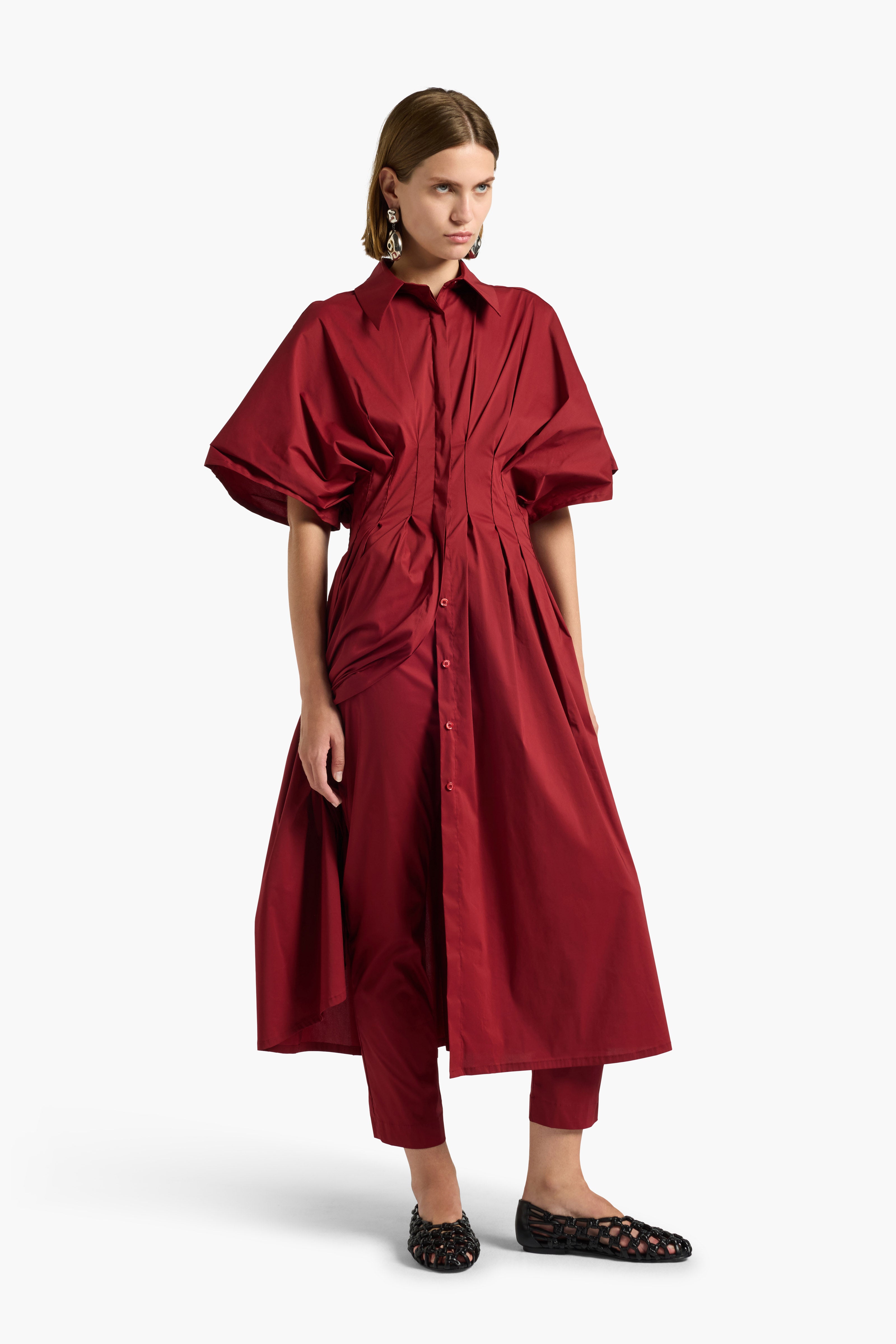 Liviana Conti Therese robe chemisier midi terrarossa
