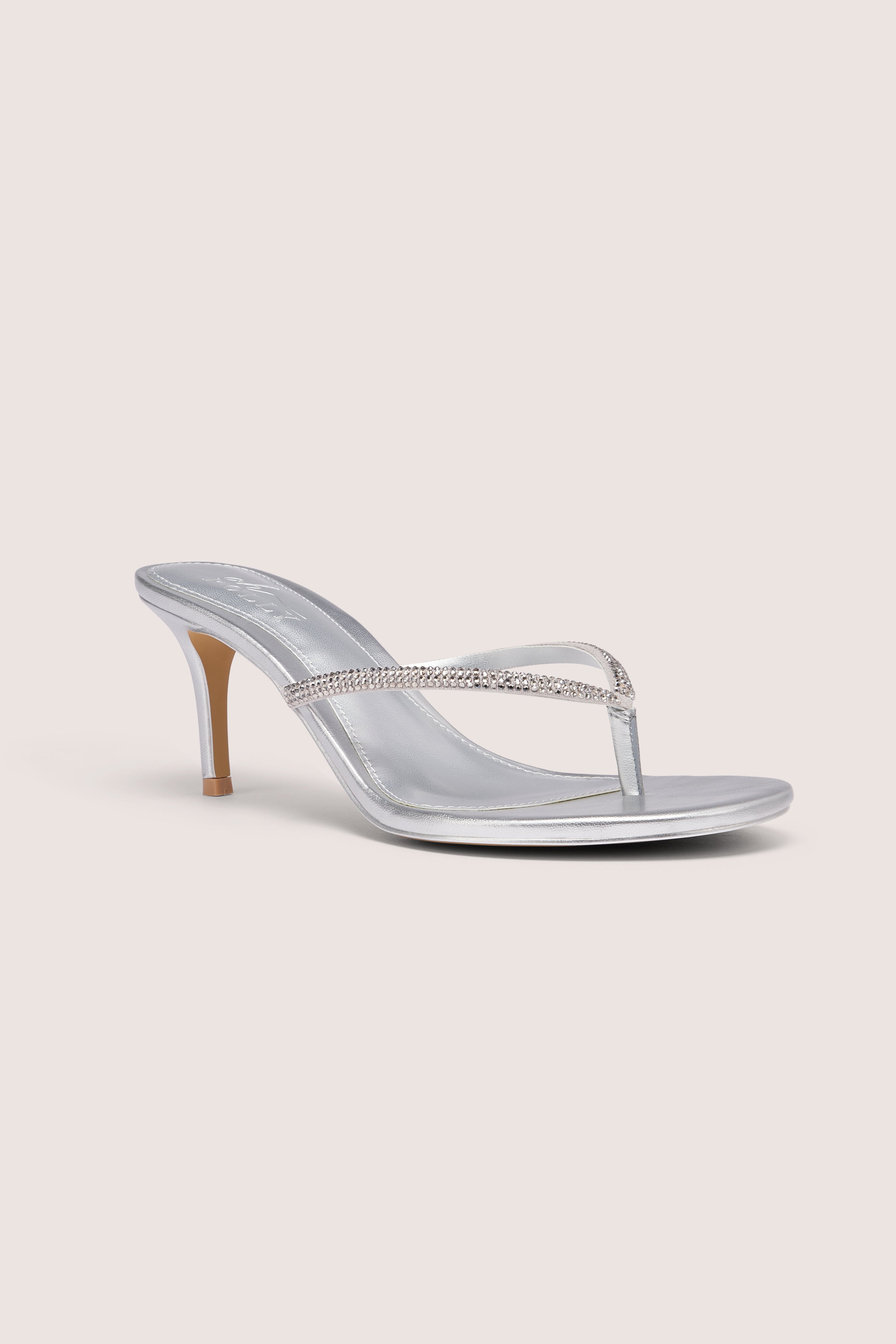 Oh Polly Coco Sandale Talon Argent 8 cm strass