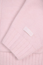 Oh Polly Knitwear BT02527 sweat capuche cropped rose Soft Pink