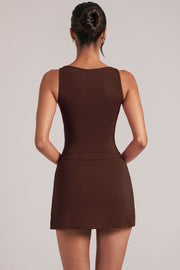 Oh Polly Tops haut marron chocolat col carré modal 16014