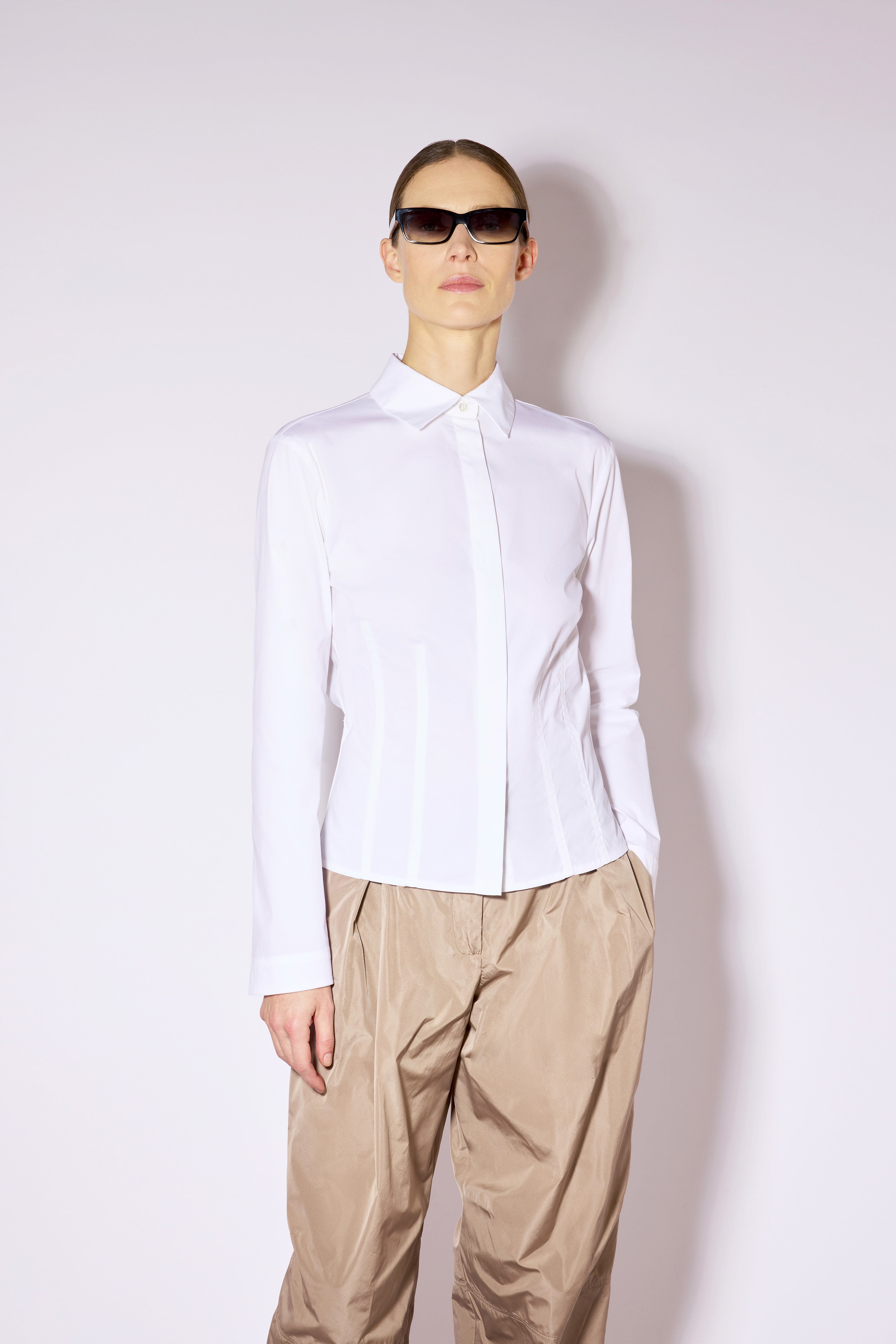 Liviana Conti Leda chemise blanche popeline cintrée