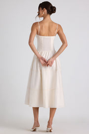 Oh Polly Esmeralda Robe midi ivoire dentelle coton