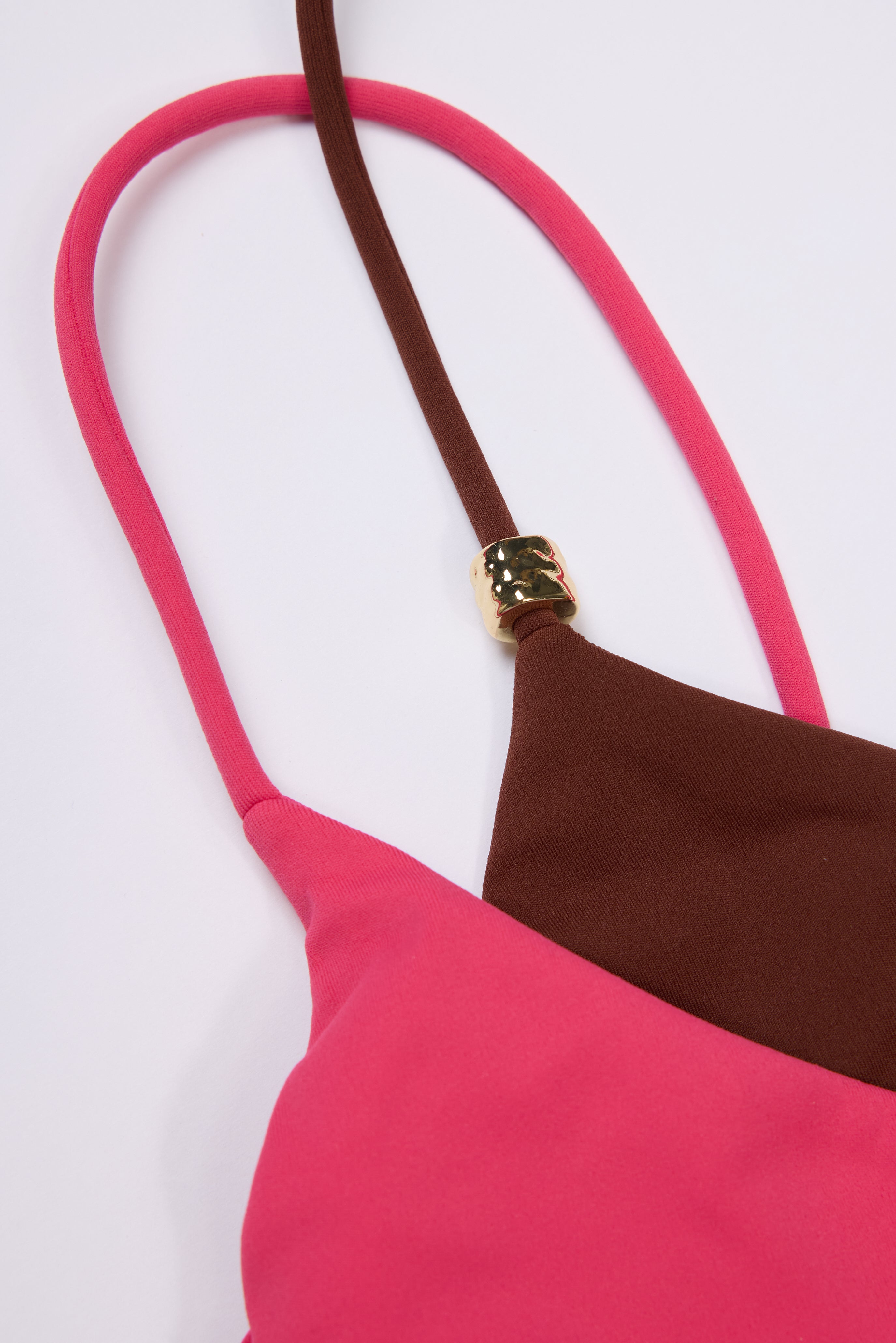 Oh Polly Swim Paige Haut Bikini Superposé Rose Contrast