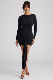 Oh Polly Circe robe mini noire manches longues jersey