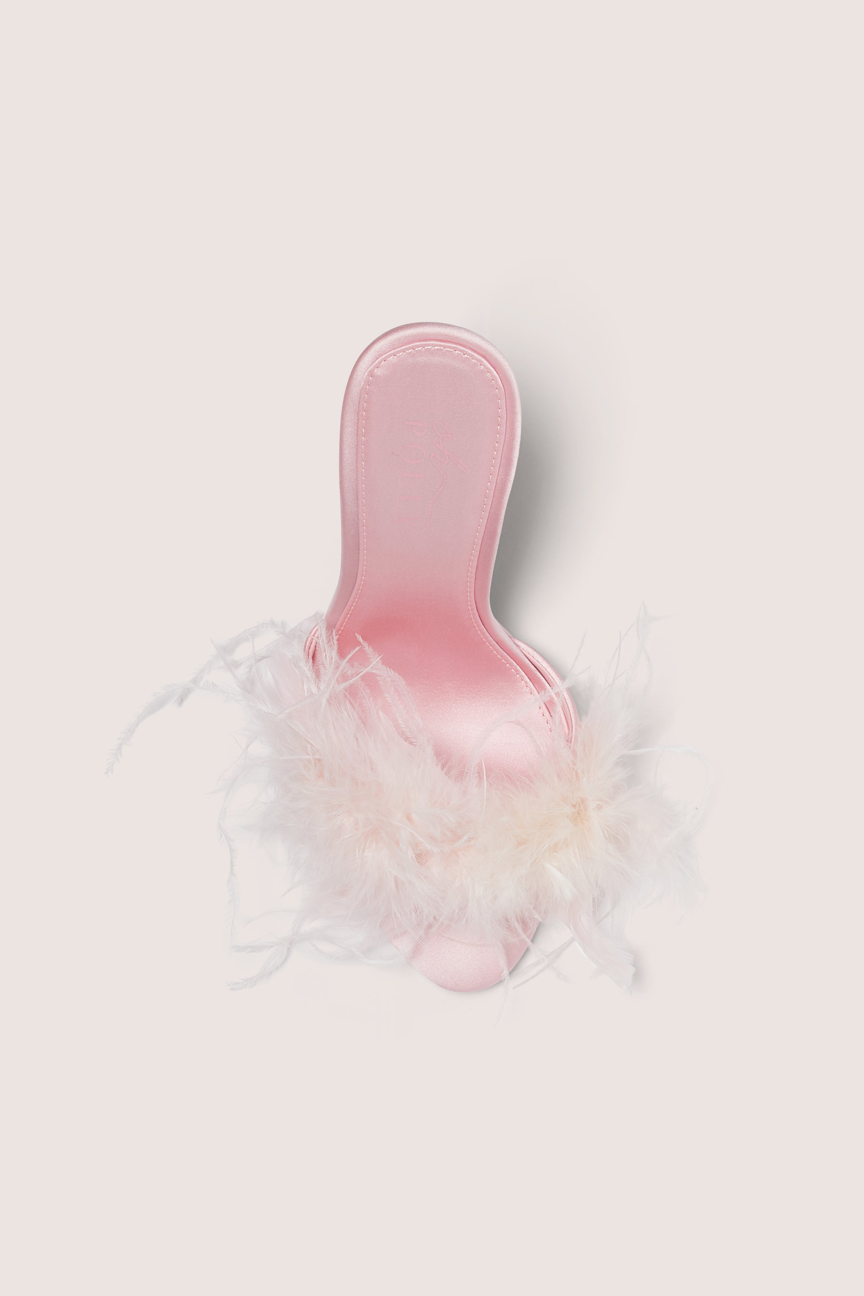 Oh Polly Shoes Mules Satin Blossom Pink - Plumes