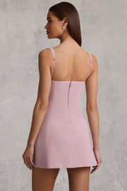 Oh Polly Dresses Zarina 13215 robe mini mauve structurée cut-out