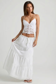 Oh Polly Vasilia camisole coton blanc dos nu broderie