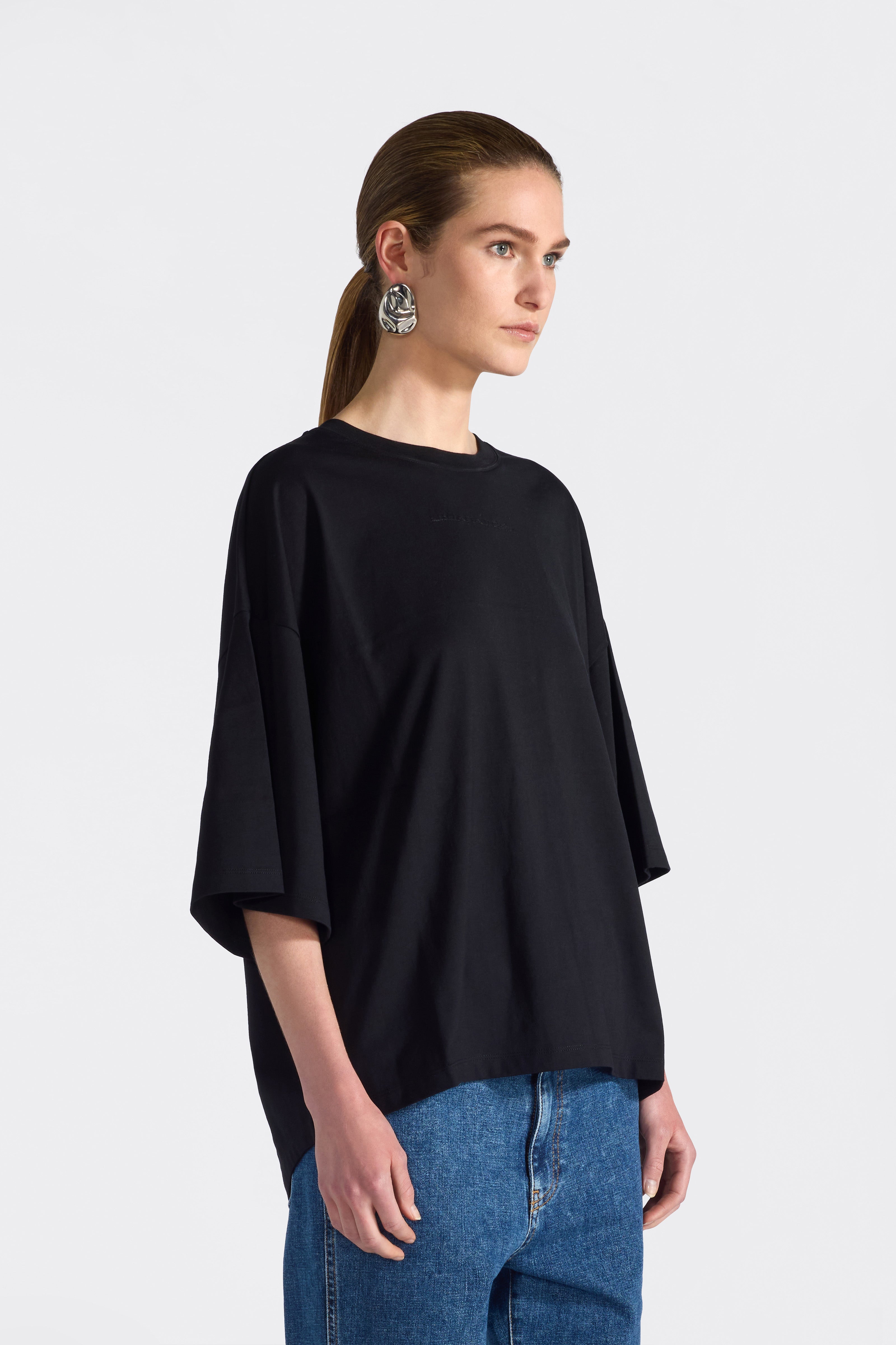 Liviana Conti Ivory t-shirt femme noir en coton