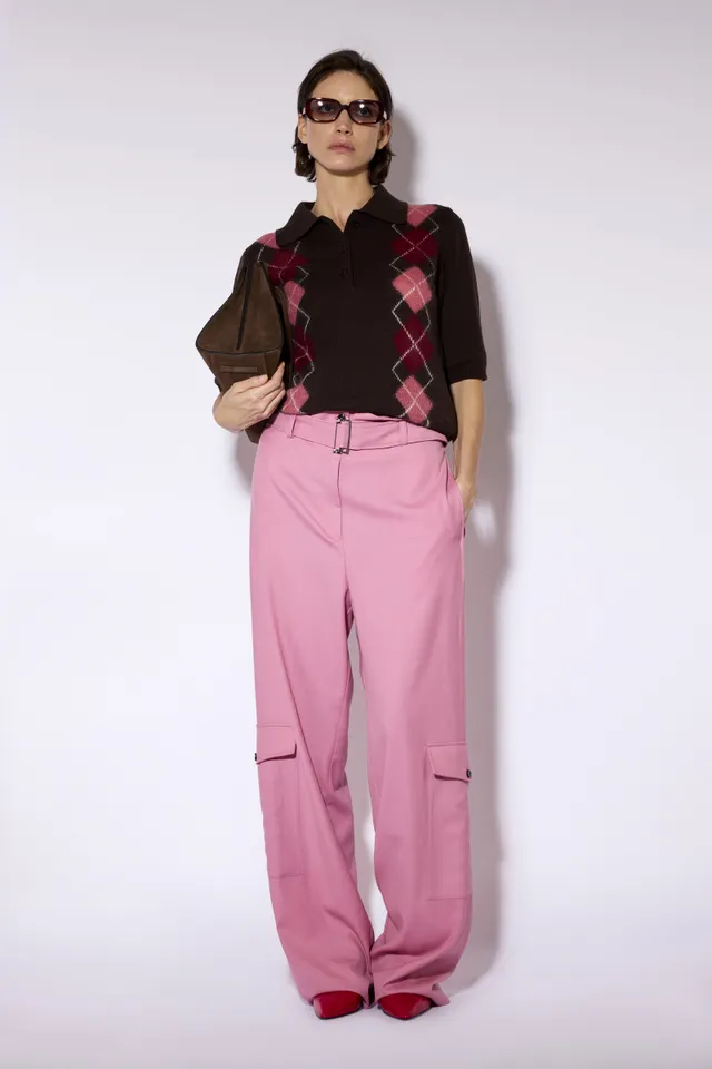 Liviana Conti Maglieria Isma pull losanges fondente/rosa