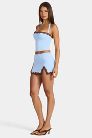 Oh Polly Waverly mini jupe modal bleu arctique
