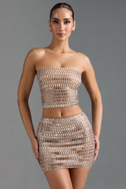 Oh Polly Adaia micro mini jupe amande strass