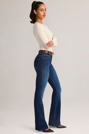 Oh Polly Lone jean flare indigo taille mi-haute