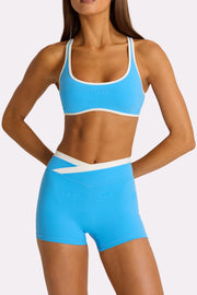 Oh Polly Bo+Tee Soft Active Short Bleu Électrique Anti-Transparence
