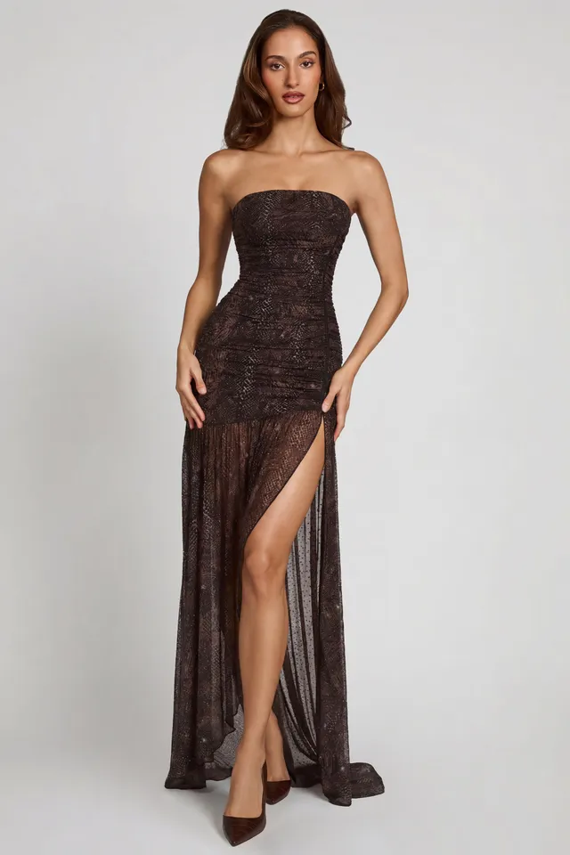 Oh Polly Ersilia 14504B robe maxi snake strass bandeau