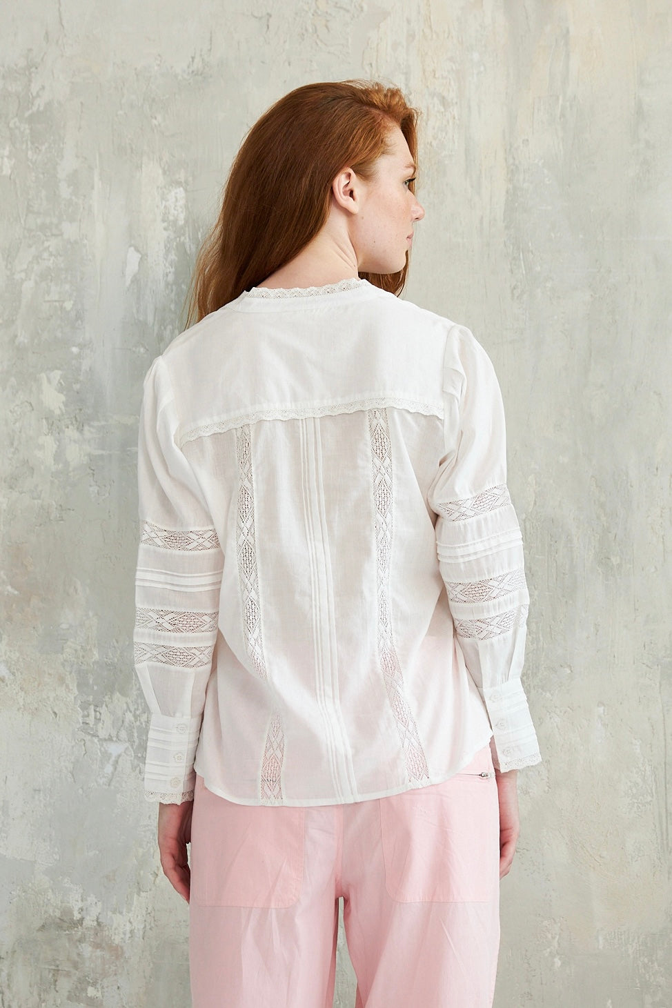 CHICOSOLEIL Mala chemise blanche coton dentelle
