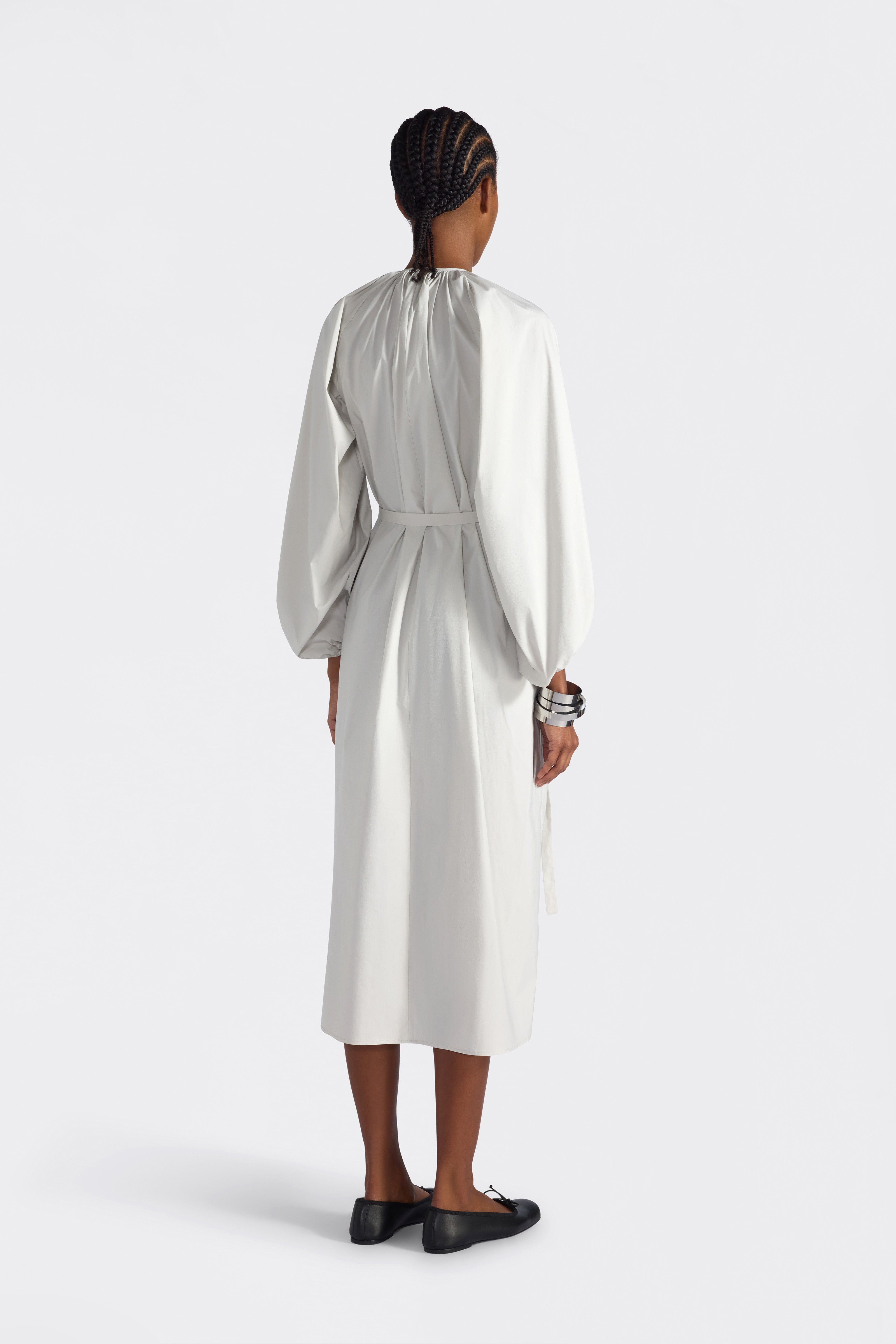 Liviana Conti Meadow robe midi popeline lune