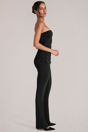 Oh Polly Trousers pantalon noir mi-taille micro-flare