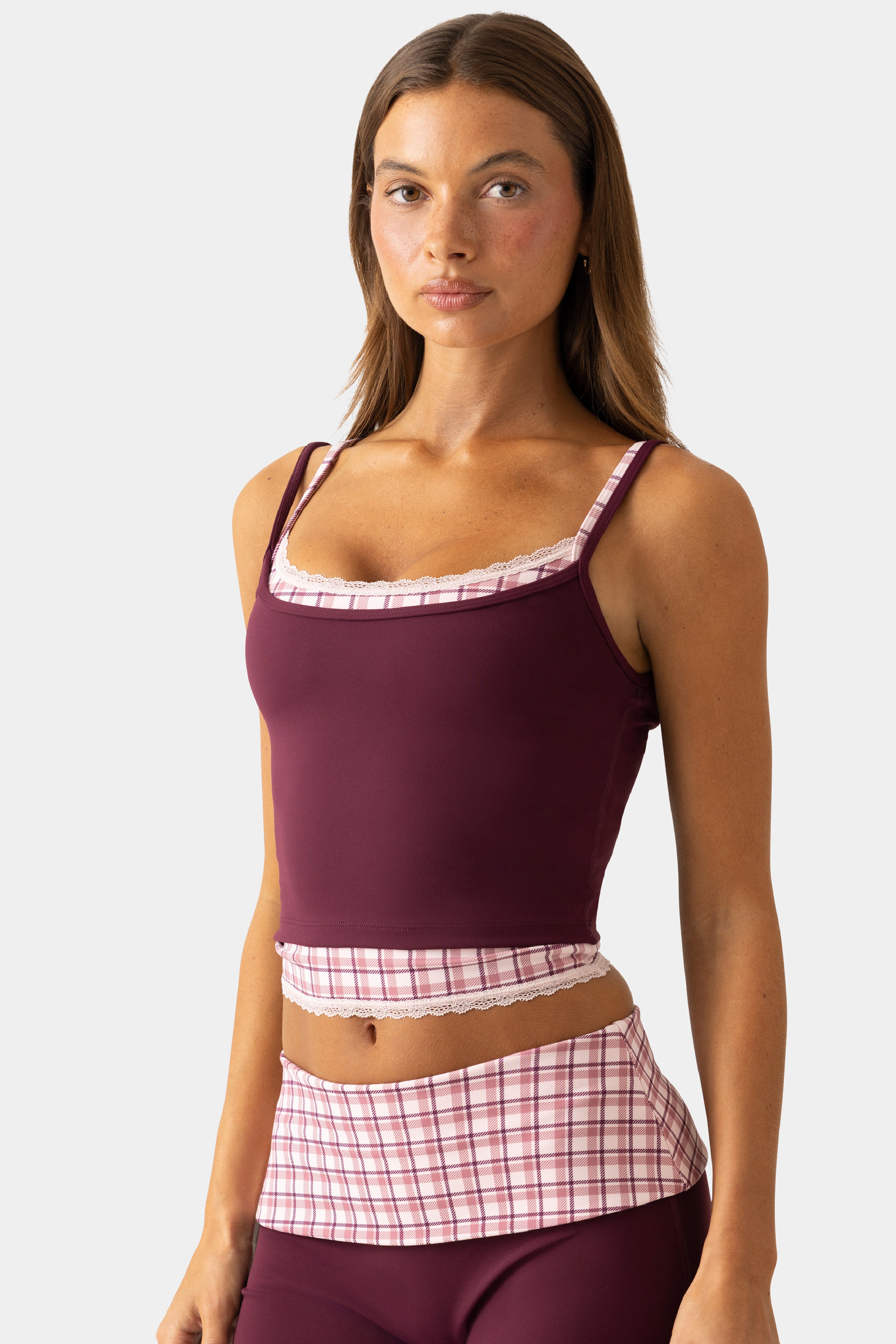 Oh Polly Bo+Tee Soft Active Tank Top débardeur Plum dentelle