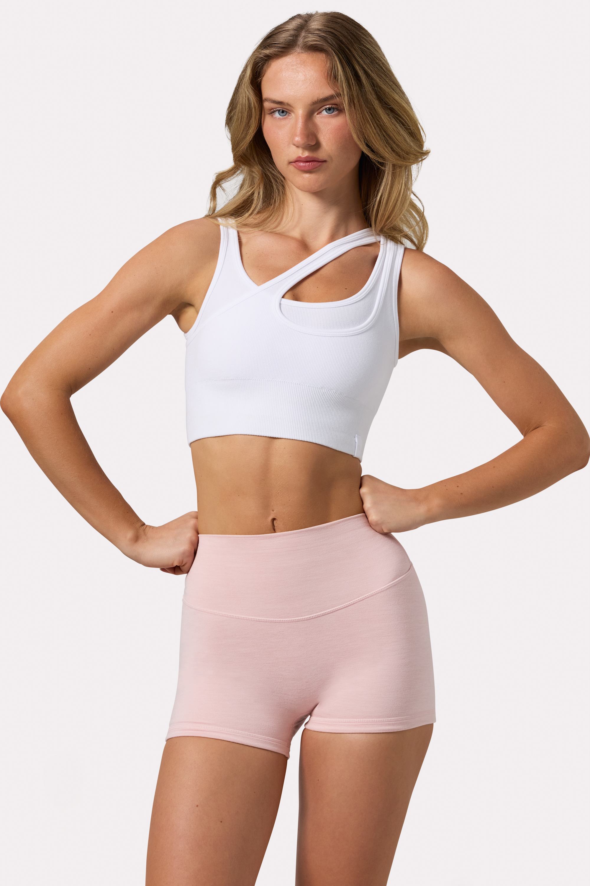 Bo+Tee Seamless brassière sport asymétrique blanche modal