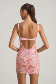 Oh Polly Embellished Robe mini 14346 Velena Pink sequins