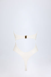 Oh Polly Maillot Une Pièce Blanc Découpé Bijou