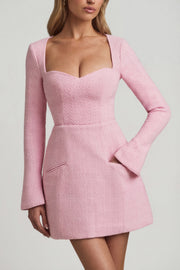 Oh Polly Dresses robe mini rose pâle Tacita structurée