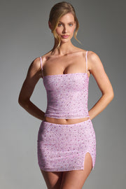 Oh Polly Inina mini jupe rose à strass