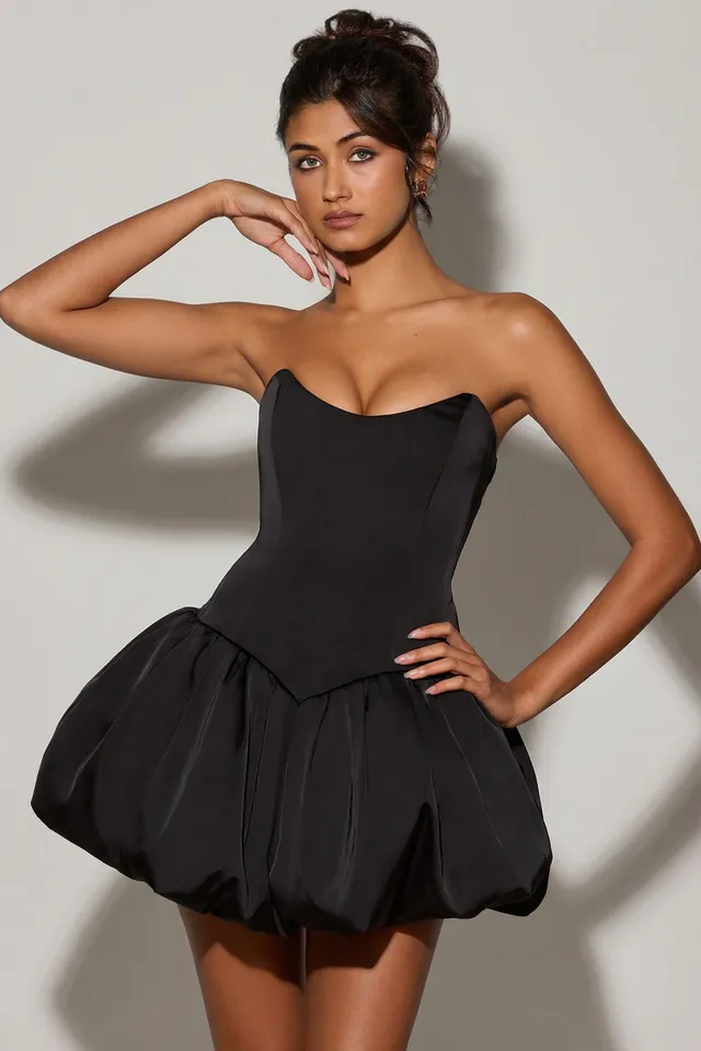 Oh Polly Minerva 11437 mini robe noire corset bubble
