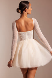 Oh Polly Calliope 6980 Mini Robe Tulle Ivoire Perlée
