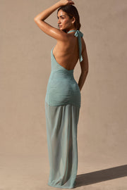 Oh Polly Caicos NS0923 robe maxi mesh vert Seafoam Green