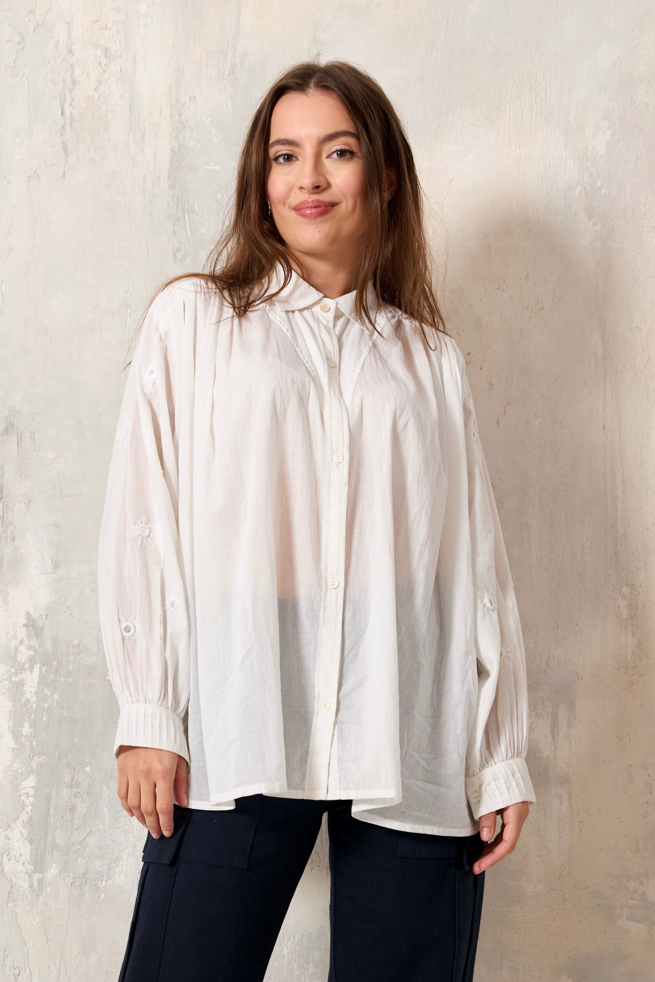 CHICOSOLEIL KAÏ chemise off white coton oversize