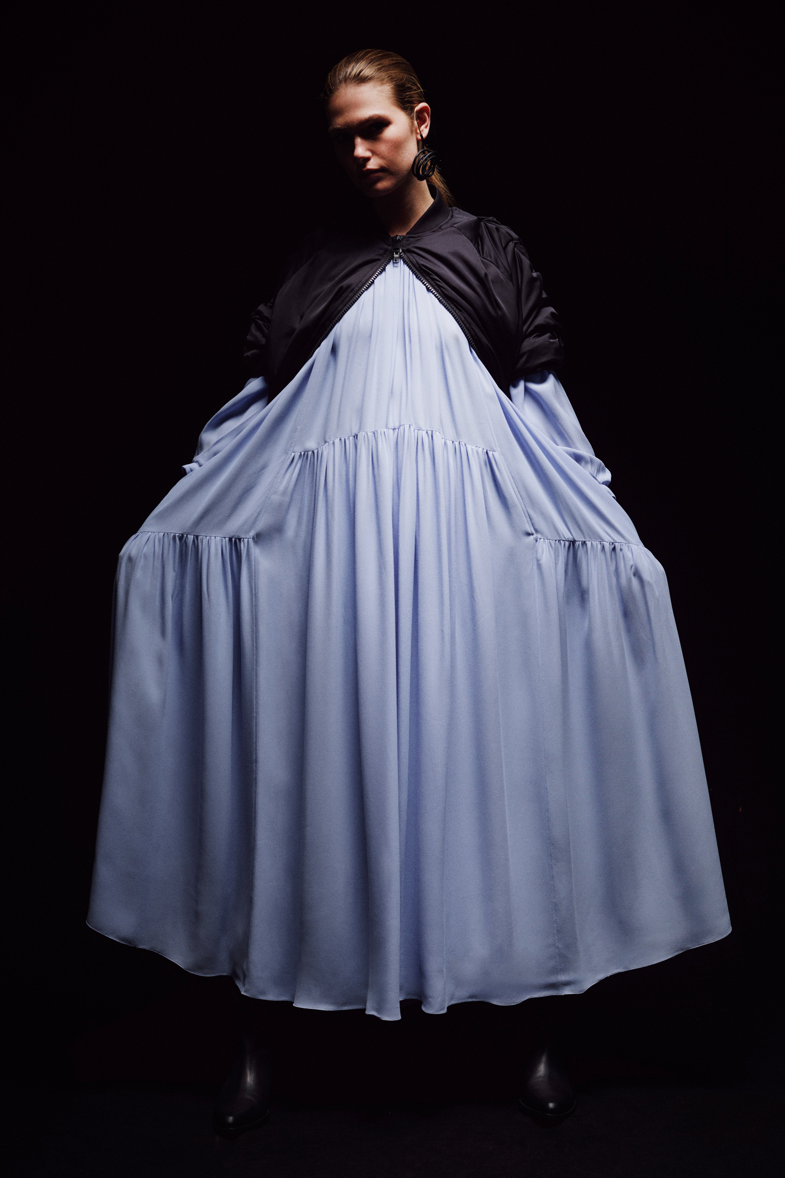 Liviana Conti Francine robe longue bleu bleuet