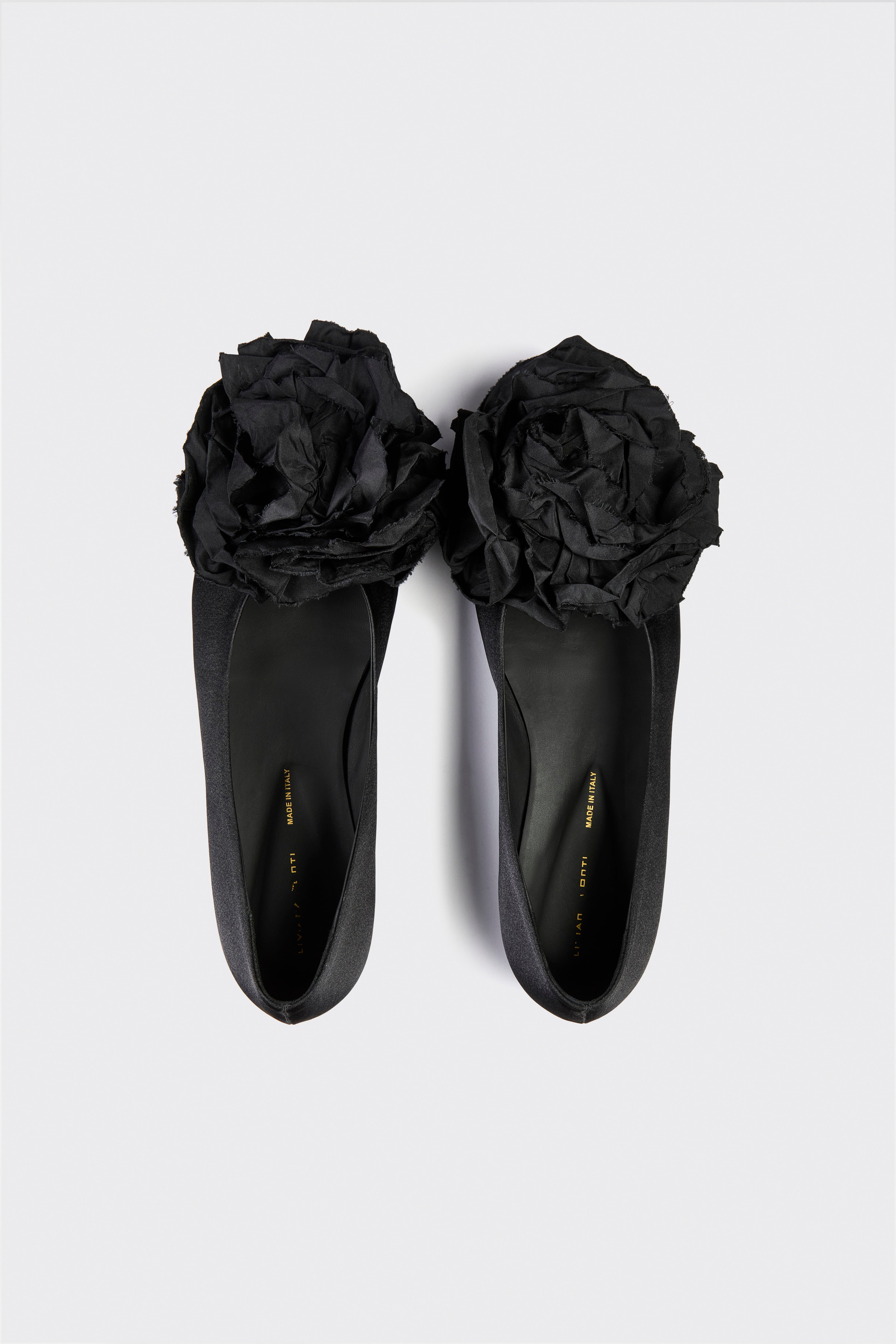 Liviana Conti Carmen ballerines noir satin