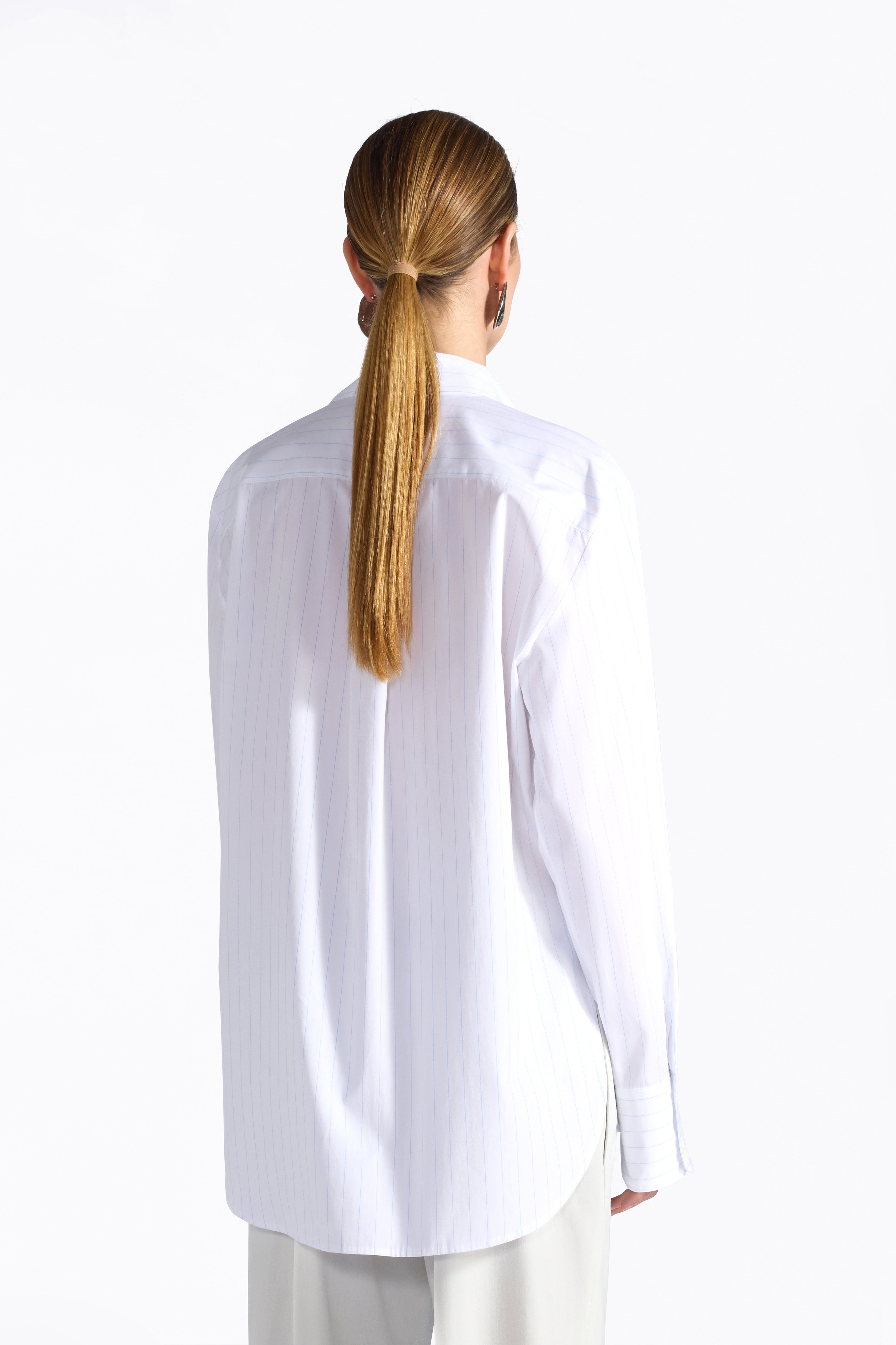Liviana Conti Lena chemise coton rayée 40 foulard