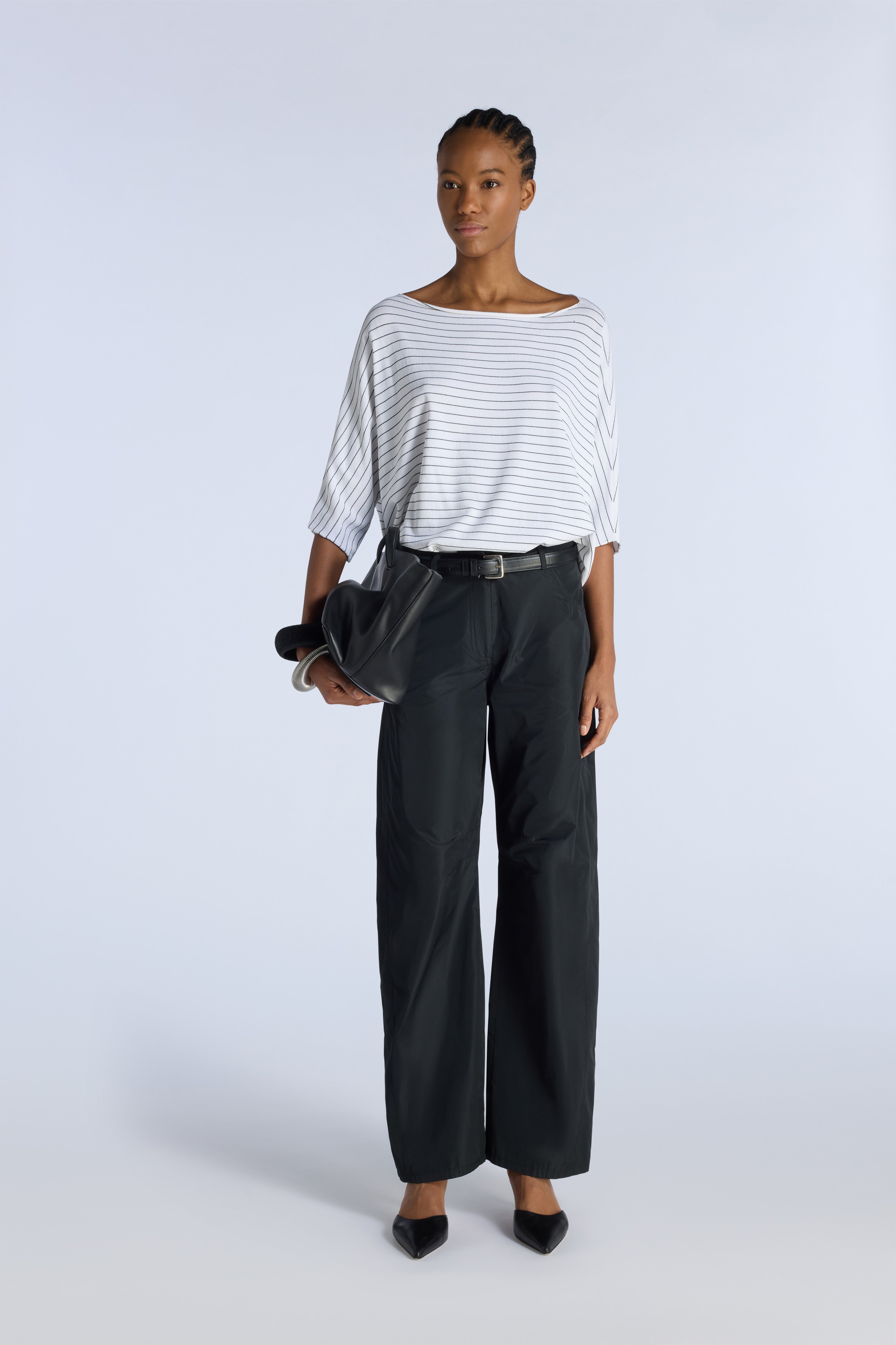 Liviana Conti Wilma pull rayé blanc nuit
