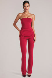 Oh Polly Trousers Pantalon Cherry Red taille mi-haute