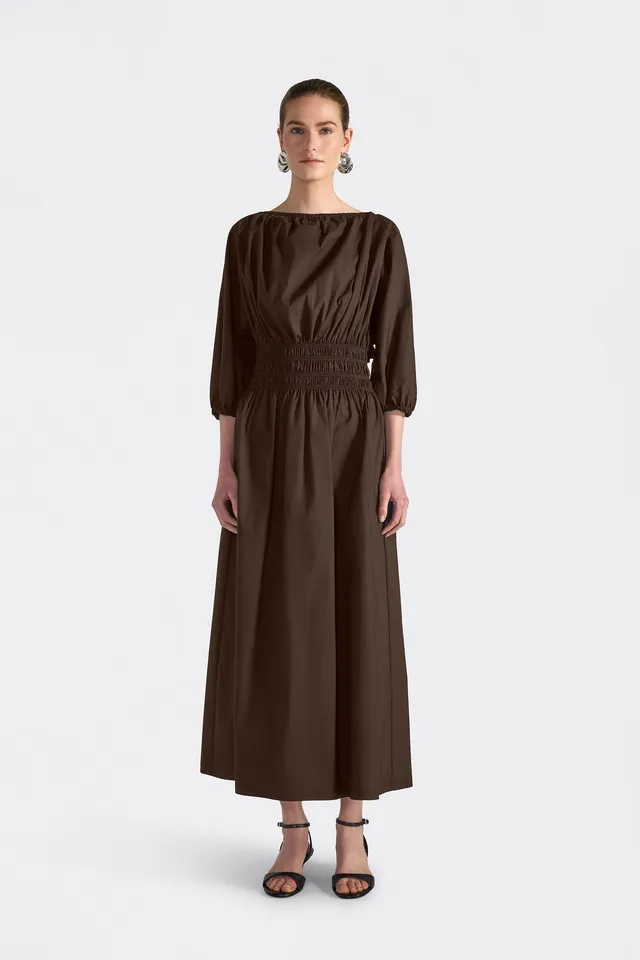 Liviana Conti Nilufar robe longue noire popeline