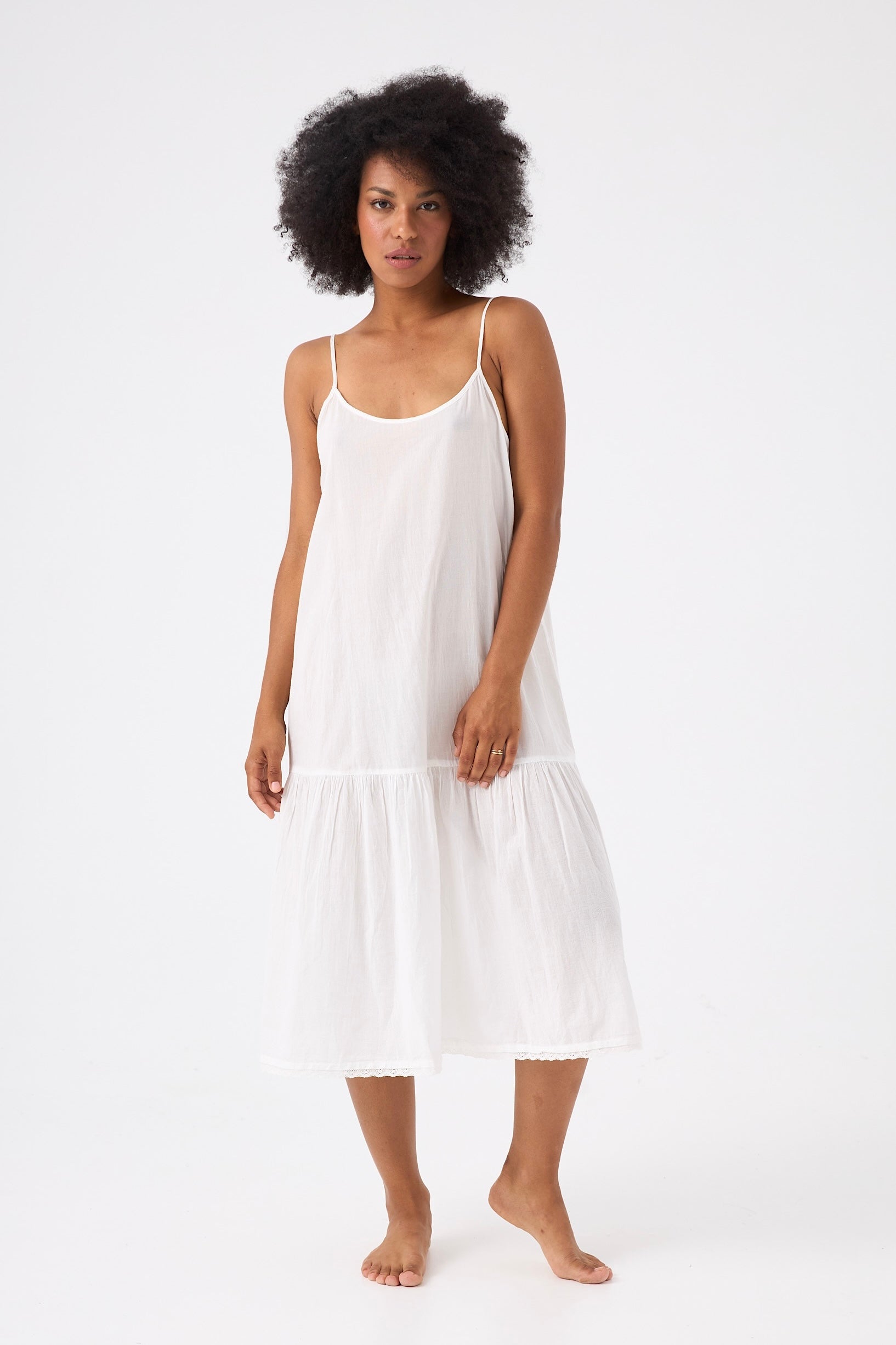 Chicosoleil Mimi sous-robe blanche dentelle coton
