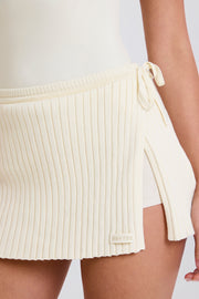 Oh Polly Shorts Jupe-Short BT2452 Crème Côtelée Coton