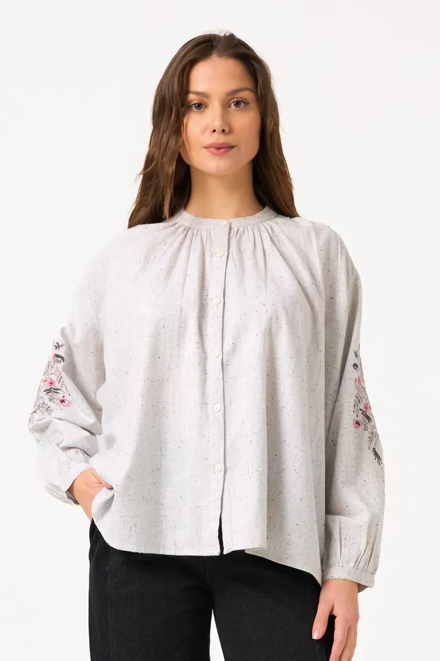 CHICOSOLEIL Tops Chemisier HIRO Gris Clair Coton