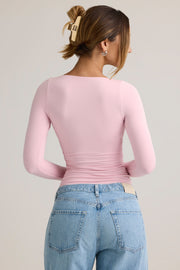 Oh Polly Emry top manches longues rose modal moulant