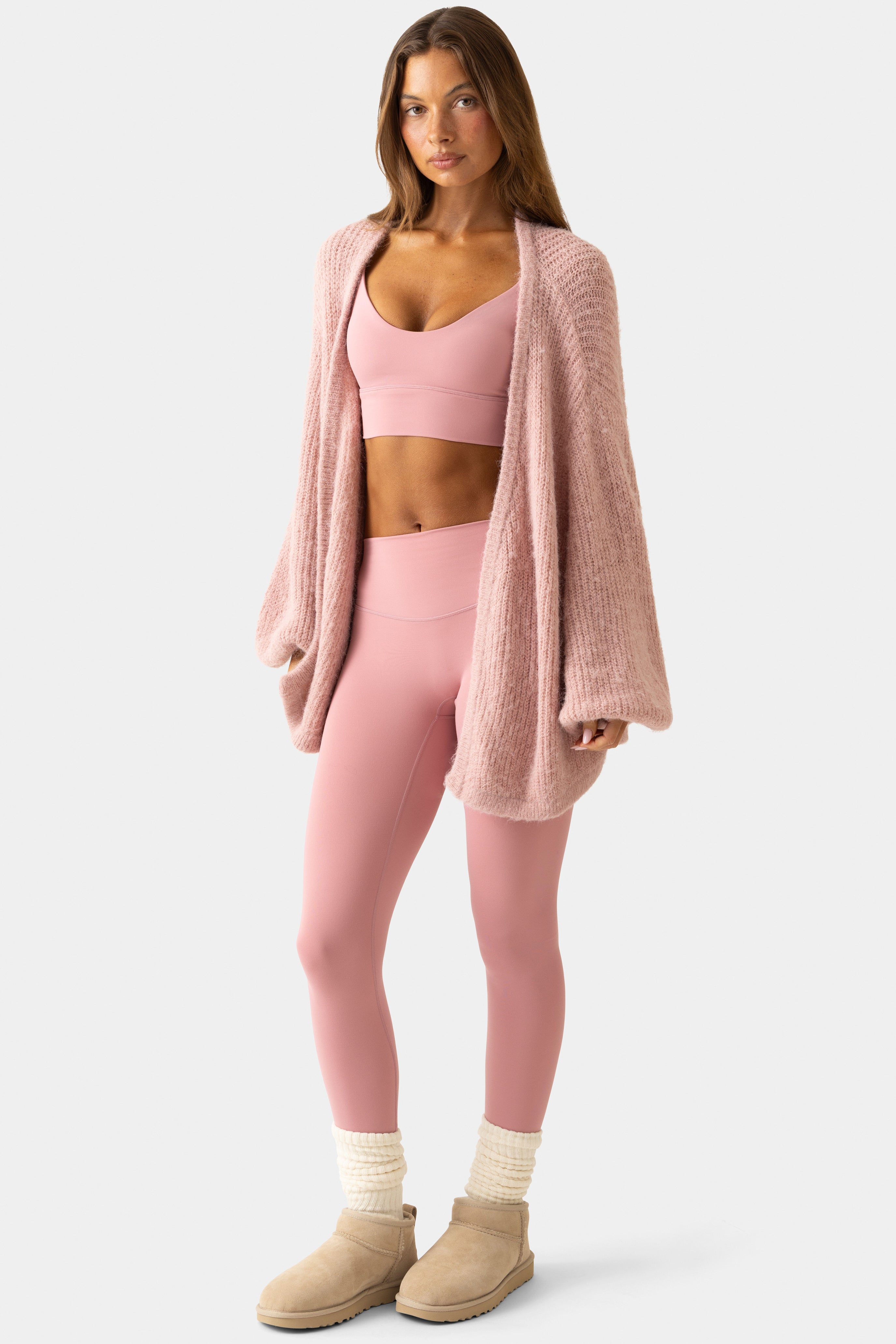 Oh Polly Bo+Tee gilet maille douce rose ballet S