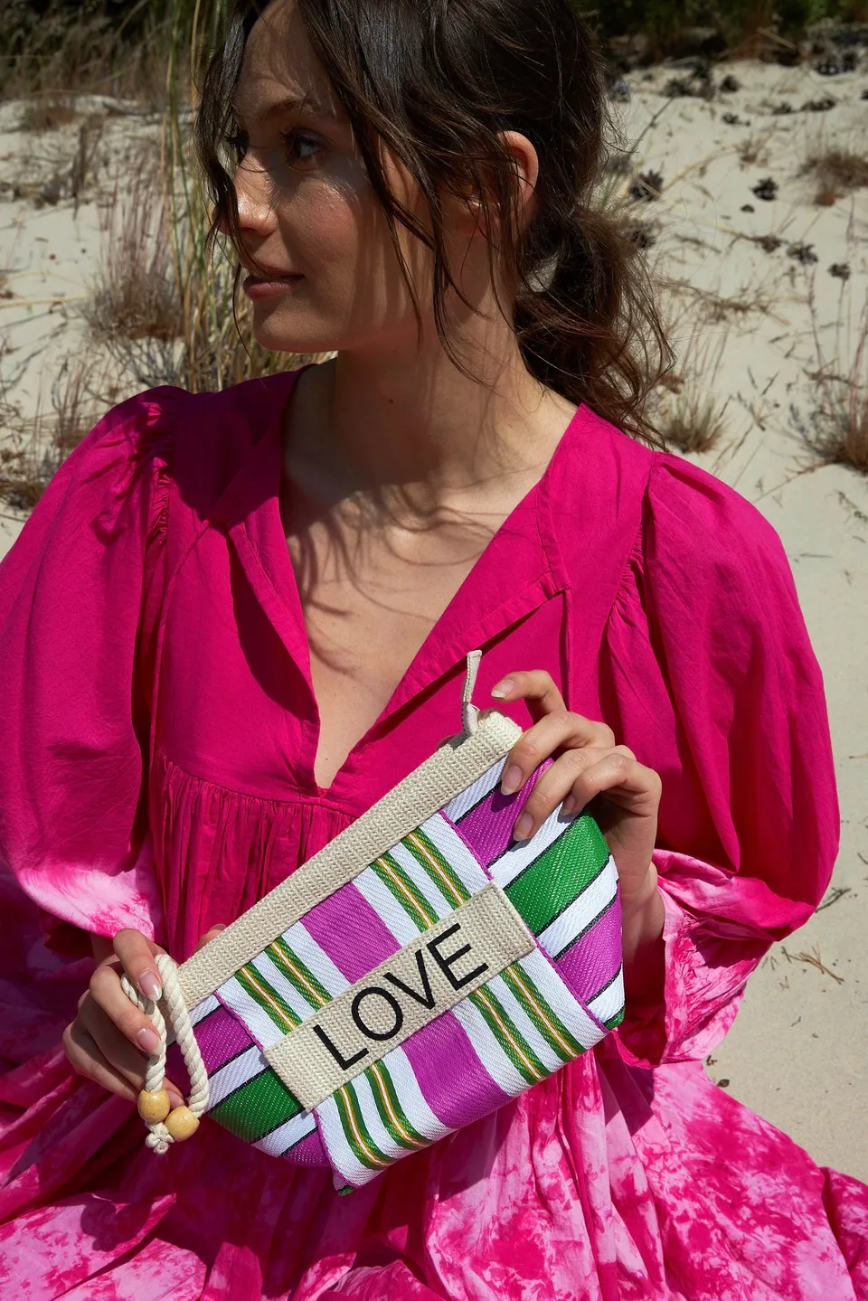 Chicosoleil Playa Love pochette rose nylon recyclé