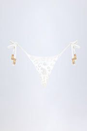 Oh Polly Swim Cebu bas de bikini blanc léopard taille haute