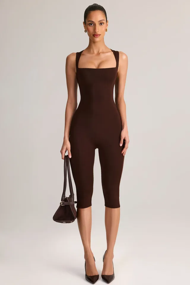 Oh Polly Luma combi capri modal marron chocolat