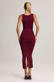 Oh Polly Ainslee 5617 robe midi bordeaux moulante modal